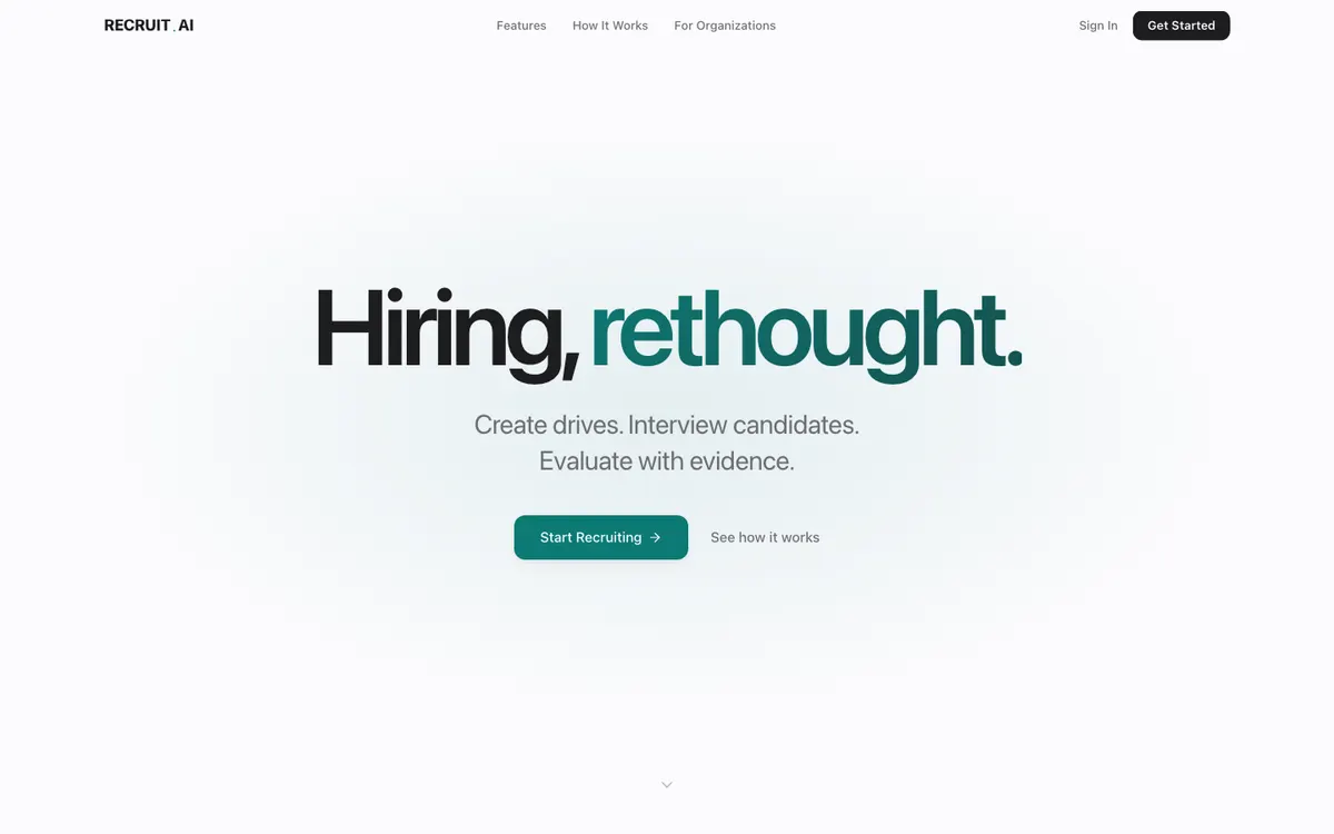 RECRUIT.AI homepage